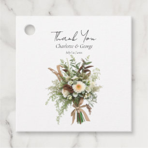 Rustikale Blume Hochzeitspazierbouquet Gastgeschen Geschenkanhänger