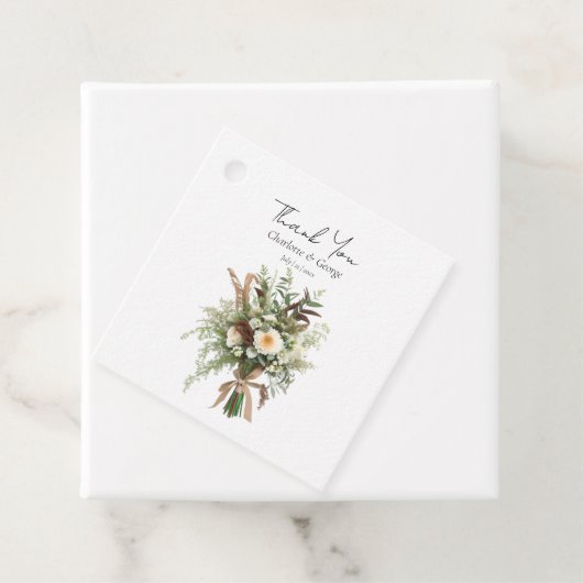 Rustikale Blume Hochzeitspazierbouquet Gastgeschen Geschenkanhänger (Beispiel)