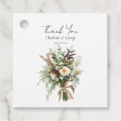 Rustikale Blume Hochzeitspazierbouquet Gastgeschen Geschenkanhänger (Vorderseite)