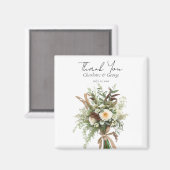 Rustikale Blume Hochzeitspazierbouquet Gastgeschen Magnet (Vorderseite/Rückseite)