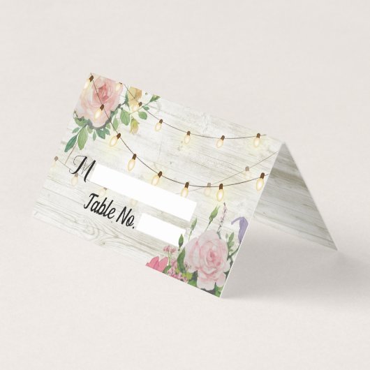 Rustikale Blume Hochzeitsplatz-Escortkarten (Vorderseite)