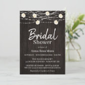 *~* Rustikale Blume Holz Rose Brautparty Einladung (Stehend Vorderseite)