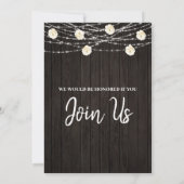 *~* Rustikale Blume Holz Rose Brautparty Einladung (Rückseite)