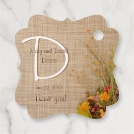 Rustikale Blume im Herbst Gastgeschenk Hochzeit Ta Geschenkanhänger