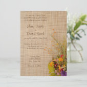 Rustikale Blume im Herbst laden zur Hochzeit ein Einladung (Stehend Vorderseite)