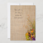 Rustikale Blume im Herbst laden zur Hochzeit ein Einladung (Rückseite)