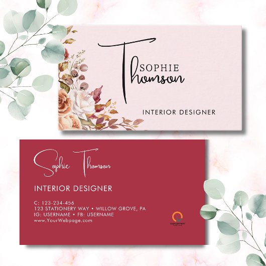 rustikale Blume im Herbst Visitenkarte