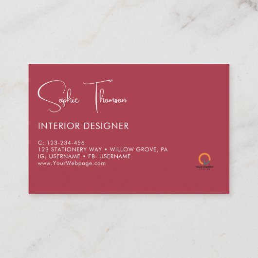 rustikale Blume im Herbst Visitenkarte (Rückseite)