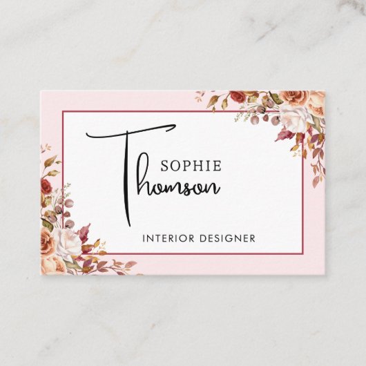 rustikale Blume im Herbst Visitenkarte (Vorderseite)