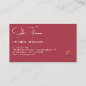 rustikale Blume im Herbst Visitenkarte (Rückseite)