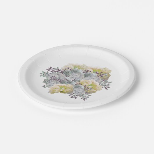 Rustikale Blume im Landstil Papier-Teller Pappteller (Schrägansicht)