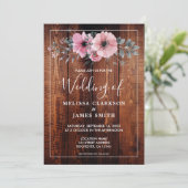 Rustikale Blume in Aquarelltönen verweilen Hochzei Einladung (Stehend Vorderseite)