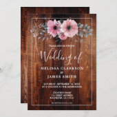 Rustikale Blume in Aquarelltönen verweilen Hochzei Einladung (Vorne/Hinten)