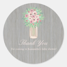 Rustikale Blume in einem Mason Jar Babyaufkleber