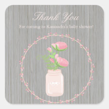 Rustikale Blume in einem Vase-Babyduschenaufkleber