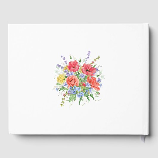 Rustikale Blume in Wasserfarbe Hochzeit Gästebuch (Rückseite)