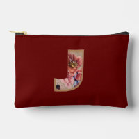 Rustikale Blume Initial J Burgundy