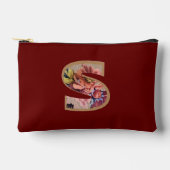 Rustikale Blume Initial S Burgundy Zubehörtasche (Vorderseite)