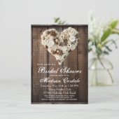 Rustikale Blume Land Holz Brautparty Einladung (Stehend Vorderseite)