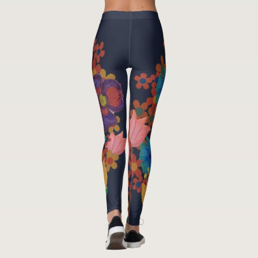 rustikale Blume Leggings (Rückseite)
