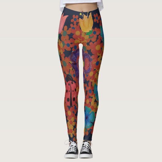 rustikale Blume Leggings (Vorderseite)