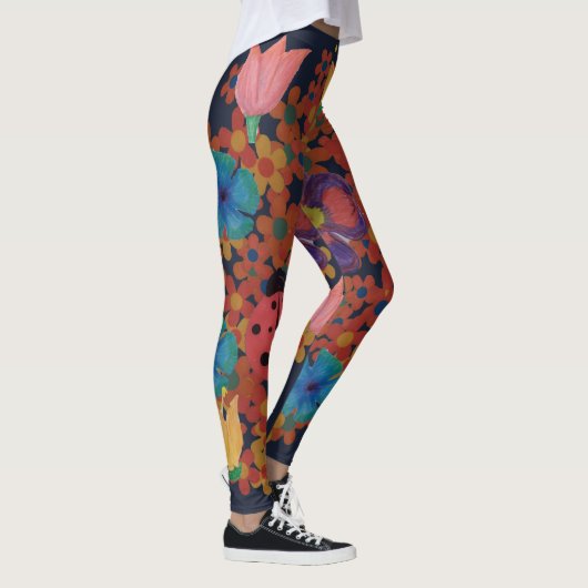 rustikale Blume Leggings (Rechts)