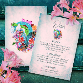 Rustikale Blume - Mexikanische Hochzeitskarte RSVP Karte