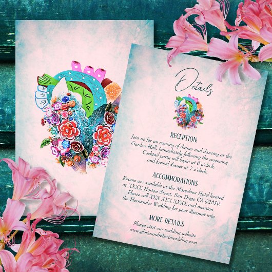 Rustikale Blume - Mexikanische Hochzeitskarte RSVP Karte