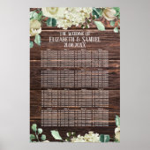 Rustikale Blume mit Holzwasserfarbe Hochzeitssitze Poster (Vorne)