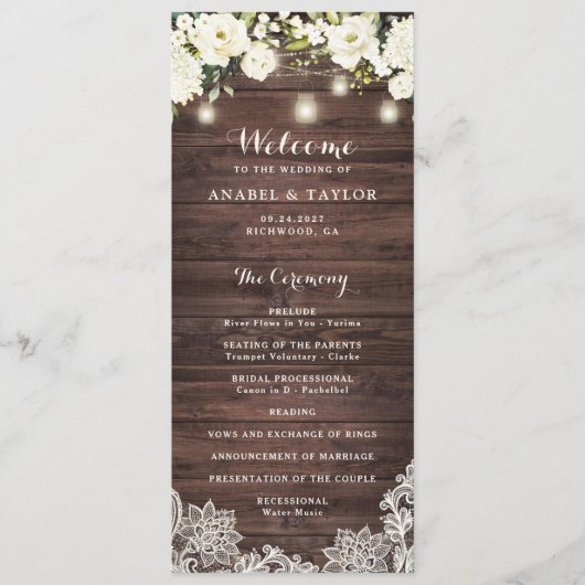 Rustikale Blume mit weißer Holzfaser Programm (Vorderseite)