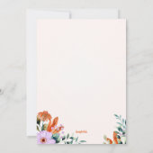 Rustikale Blume Namenskarte Einladung (Rückseite)