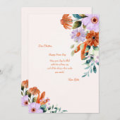 Rustikale Blume Namenskarte Einladung (Vorne/Hinten)