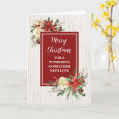 Rustikale Blume Pate Frohe Weihnachten Karte (Gelbe Blume)