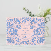 Rustikale Blume Periwinkle Pink Save The Date (Stehend Vorderseite)