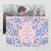 Rustikale Blume Periwinkle Pink Save The Date (Vorne/Hinten)