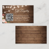 Rustikale Blume QR Code Geschenkregister Begleitkarte (Vorne/Hinten)