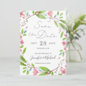 Rustikale Blume Save The Date (Stehend Vorderseite)