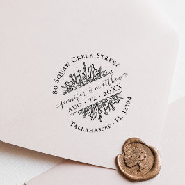 Rustikale Blume Save the Date Adresse Hochzeit Gummistempel