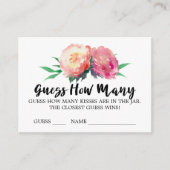 Rustikale Blume schätzt wie viele Kisses Game Card Begleitkarte (Vorderseite)