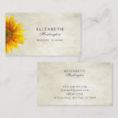 Rustikale Blume Sonnenblume. Blumenkohl Visitenkarte (Vorne/Hinten)