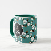 Rustikale Blume Tasse (Vorderseite Links)