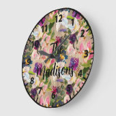 Rustikale Blume Tropische Blume Große Wanduhr (Winkel)