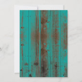 Rustikale Blume und Aquamarines Holz Brautparty Einladung (Rückseite)