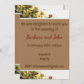 Rustikale Blume und Hintergrund Hochzeitseinladung Einladung (Vorne/Hinten)