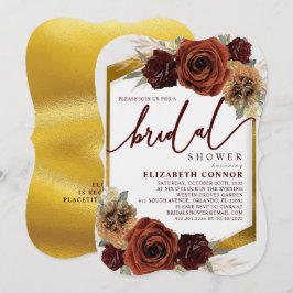 Rustikale Blume und Pampas-Gras-Brautparty Einladung