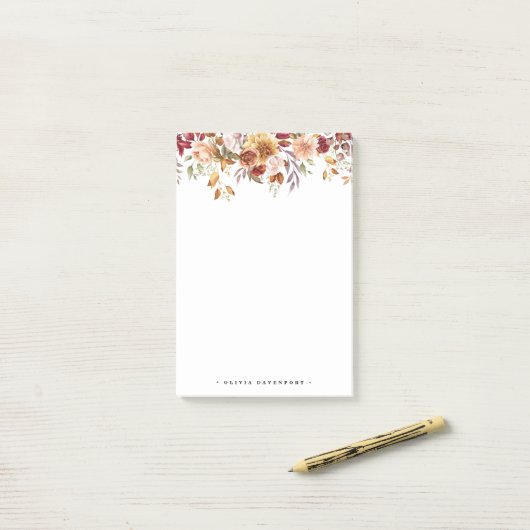 Rustikale Blume und Pumpkins fallen Notizen (Auf Schreibtisch)