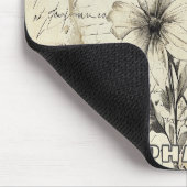 Rustikale Blume und Schmetterlinge - Altpapier (1) Mousepad (Ecke)