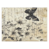 Rustikale Blume und Schmetterlinge - Altpapier (1) Tischdecke (Vorderseite (Horizontal))