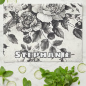 Rustikale Blume und Schmetterlinge - Altpapier (3) Geschirrtuch (Gefaltet)
