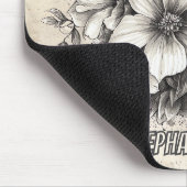 Rustikale Blume und Schmetterlinge - Altpapier (5) Mousepad (Ecke)